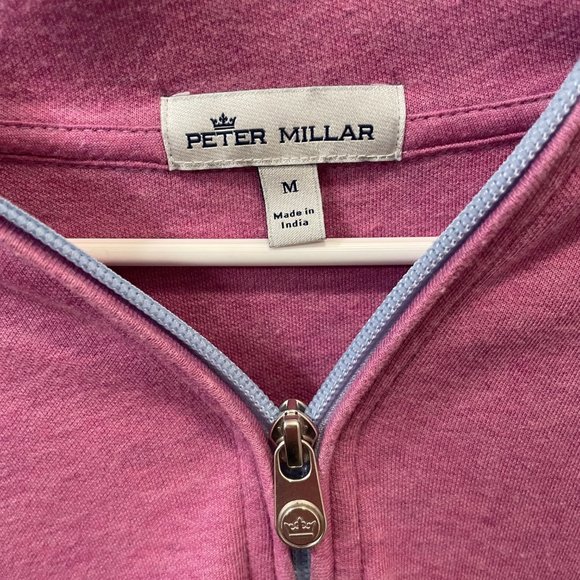 Peter Millar Magenta Men’s Pullover Quarter-Zip Size L - Picture 2 of 5